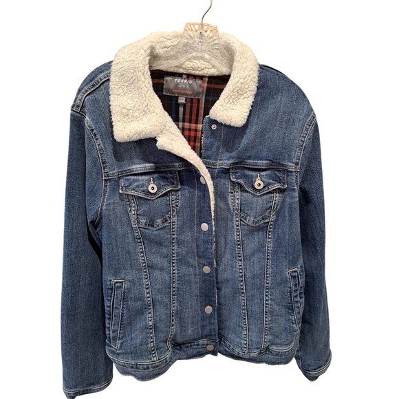 torrid Jackets & Blazers - Torrid 2XL Denim Trucker Jacket With Faux Sherpa Collar  Lined Winter Warm